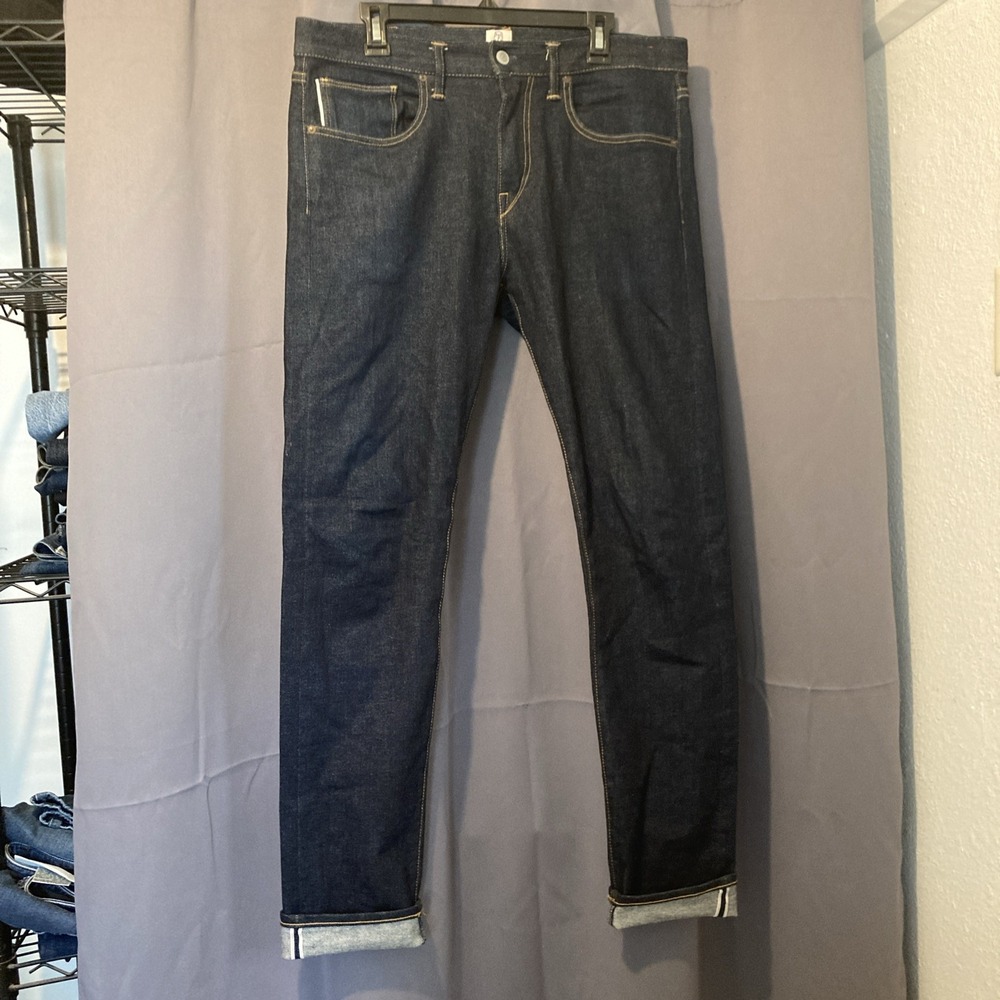 HIROSHI KATO Jeans 33x33 Blue Indigo Raw Selvedge Japanese Denim Scissors Slim
